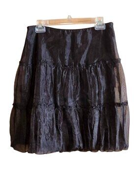 Black Tiered Skirt Elegant Layers romance coquette sheer whimsygoth party shower